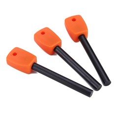 Fostar 3 PCS Tactical Ferro ( Ferrocerium ) Rods, Bushcraft Flint Fire Orange