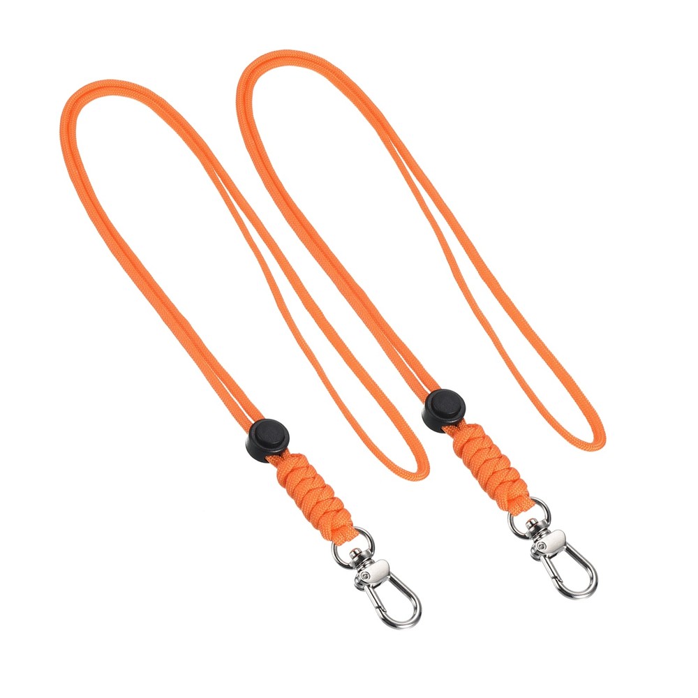 2Pcs 19″ Orange Paracord Lanyard Keychain Cord