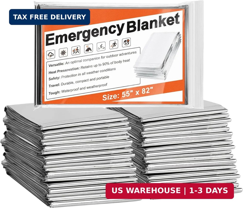 Frocopo 6 Pack Emergency Mylar Blanket, Emergency Blanket Space Blanket Survival