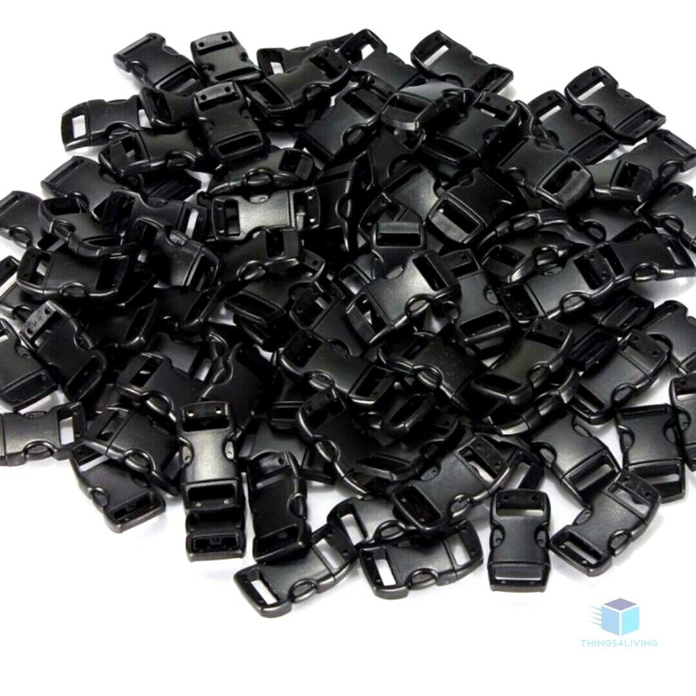 10MM PARACORD BUCKLE CURVED BUCKLE BRACELET CLICK CLASP BLACK BUCKLE