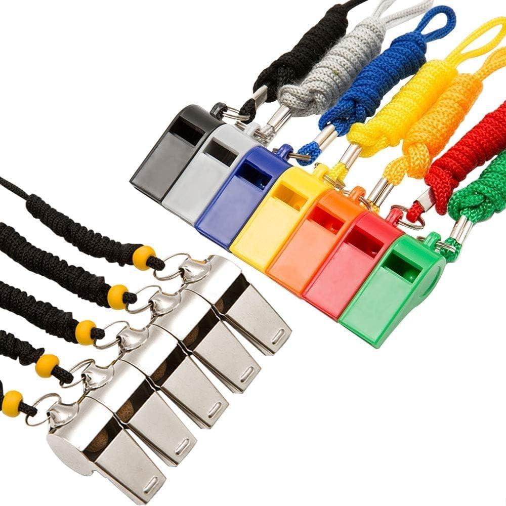Whistle, Sports Whistles with Lanyard, Loud Crisp Sound Whistle Bulk Ideal for C