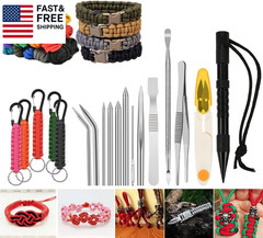 14Pcs Paracord Stitching Set Stainless Steel Lacing Needles FID Knotter Tools w