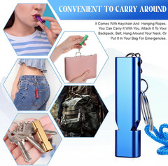 Sotiff 100 Pcs Emergency Whistles Bulk, Aluminum Safety Survival Whistle Keychai
