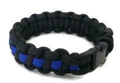 Paracord Bracelet 550 Blue Line Survival Tactical 3/8″ Buckle