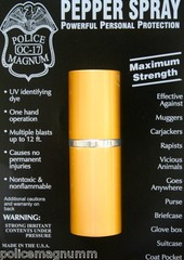 Police Magnum .75oz Gold Heart Lipstick Pepper Spray Self Defense Protection