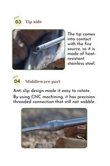 CAMPINGMOON Fire Blowing Stick Split Type Compact Fire Starter MS-43 Fast Ship
