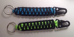ONE (1) Paracord Keychain FOB 550 Tactical USA Custom Colors TJPARACORD +HK HOOK