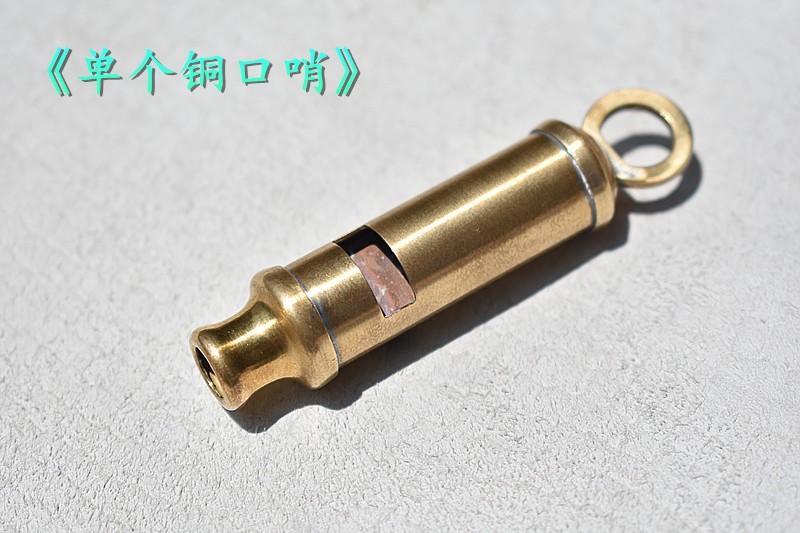 Vintage Brass Whistle EDC Survival Outdoor Loud Sound Brass Whistle Keychain