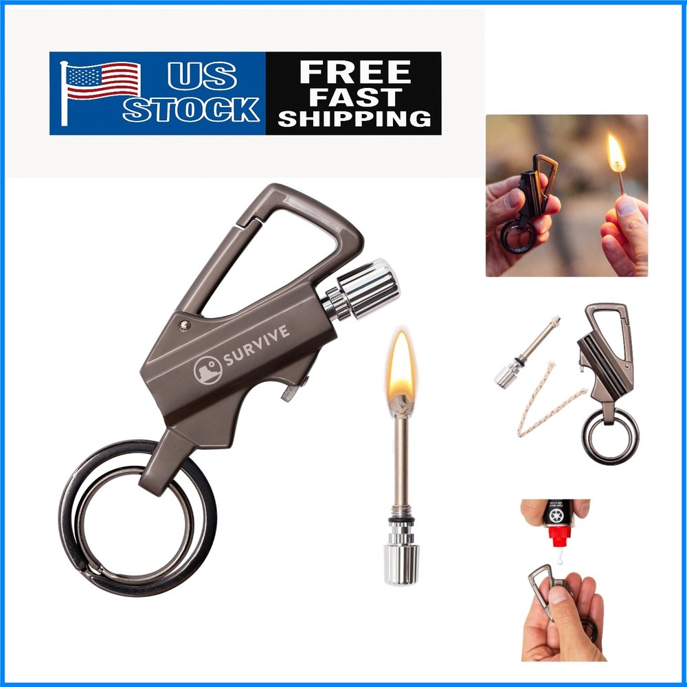 Lightweight Permanent Match Keychain Lighter & Bottle Opener – Ideal for Camping