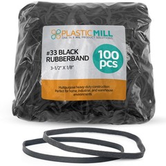 PlasticMill UV Resistant Rubber Bands Size 33 (3 1/2″ x 33, Black/ Rated