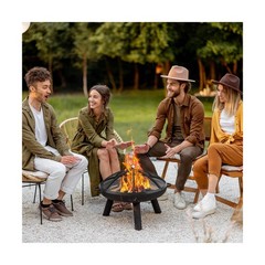 Fire Pit Spark Screen, Fire Pit Screen 36 Inch Round with Handle & Poker, Col…