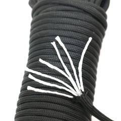 4 Pack 5/32 Inch X 50 Ft 550 Paracord Rot and Mildew Resistant Polyester Black