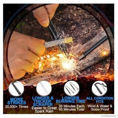 The Professional Ferro Rod Fire Starter Kits Including a 5 Ferro Rod and Two 12