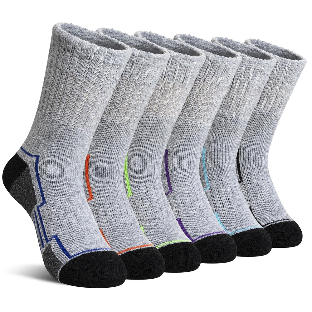DoSmart Kids Hiking Walking Socks Boys Girls Toddlers 13-15 Years, Grey