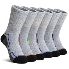 DoSmart Kids Hiking Walking Socks Boys Girls Toddlers 13-15 Years, Grey