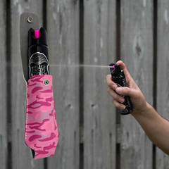 Police Magnum 4oz Twist lock HP pepper spray PINK CAMO holster belt clip defense