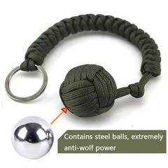 Paracord Monkey Fist Style Keychain Outdoor Hiking Accessory