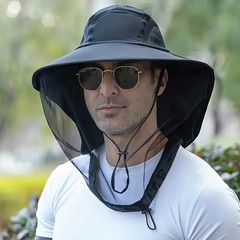 Mosquito Bug Fly Bee Insect Head Face Net Hat Sun Protection Fishing Hiking Cap