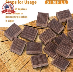 Fire Starter, 64 Mini Square, Natural Fire Starters for BBQ, Campfire, Firep