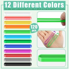 Coopay 120 Pieces Silicone Rubber Bands 3 Inches Colorful Elastic