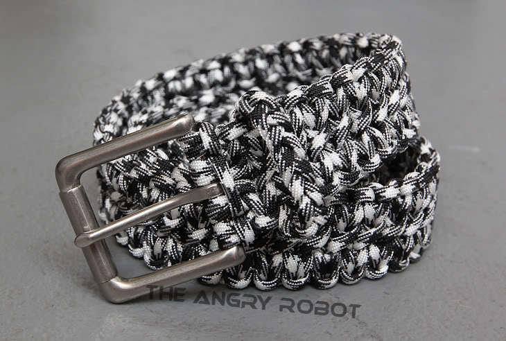 Paracord Survival Belt – Black Combo with Matte Nickle Buckle – S M L XL