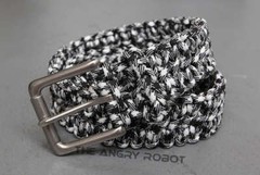Paracord Survival Belt – Black Combo with Matte Nickle Buckle – S M L XL