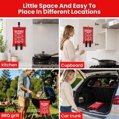 40″x40″ Emergency Fire Blanket for Home Kitchen, Fiberglass Safety