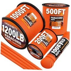 1200 Paracord Rope – 4.4mm 14 Strand Nylon Parachute Spool para 200 ft Orange