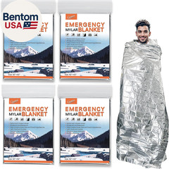4 Pack -Large 82” X 62” Survival Emergency Mylar Thermal Blankets, Thermal Survi