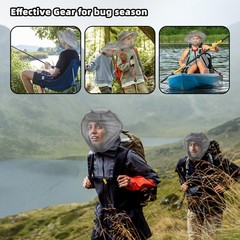 8 Pack Gray Mosquito Covers Wearable Head Net Face Mesh Protecting Net Mosqui…