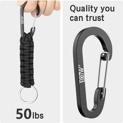 EOTW Paracord Keychain Carabiner Key Chain Lanyard Braided with Aluminum Clip