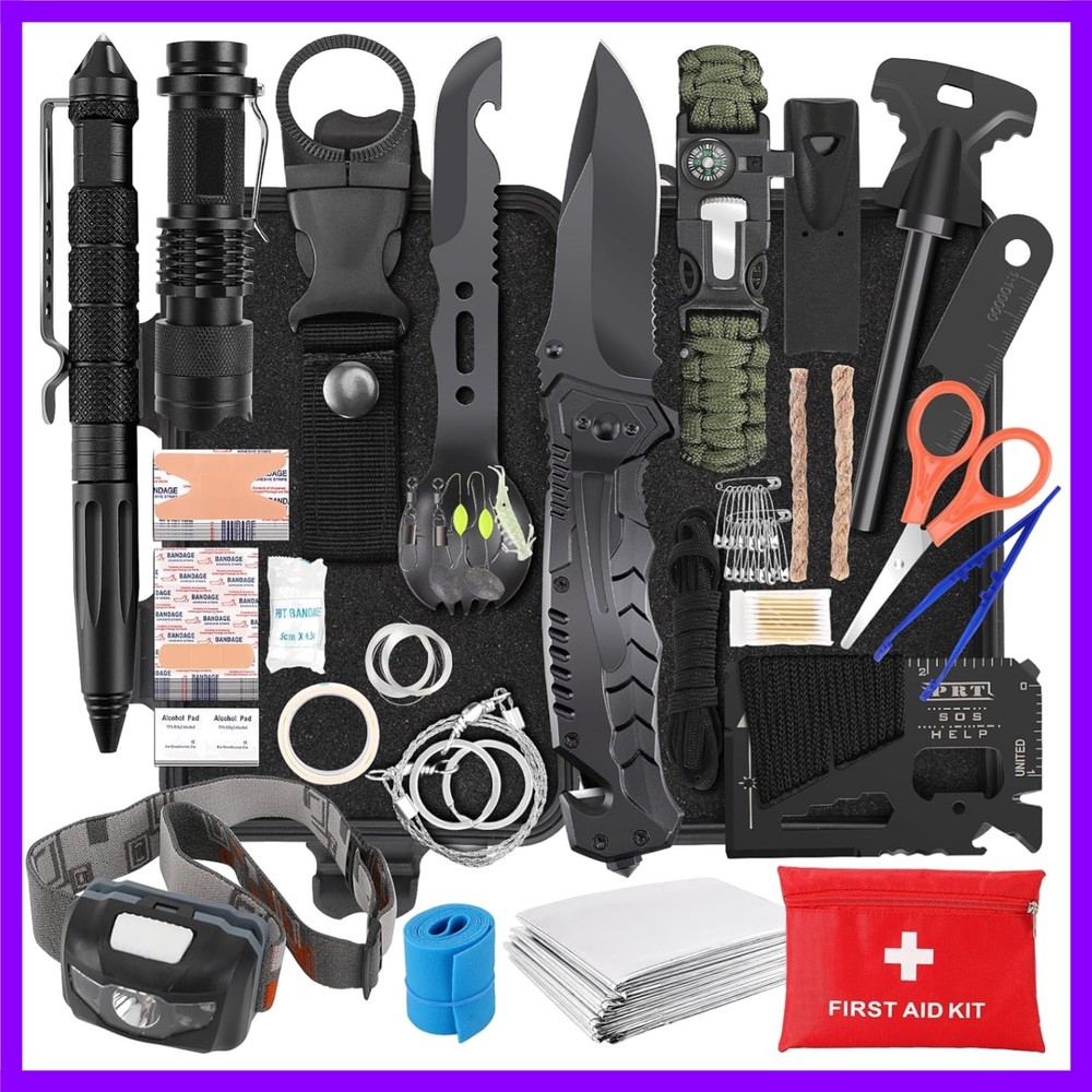 116PCS Survival Kit First Aid Emergency Gear Camping Hiking Bug Out Bag