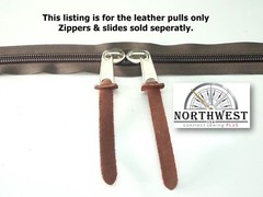 Natural Suede Leather zipper Pulls 1/2″ X 4 15/16″ Brown 8 per lot ~ NW9101