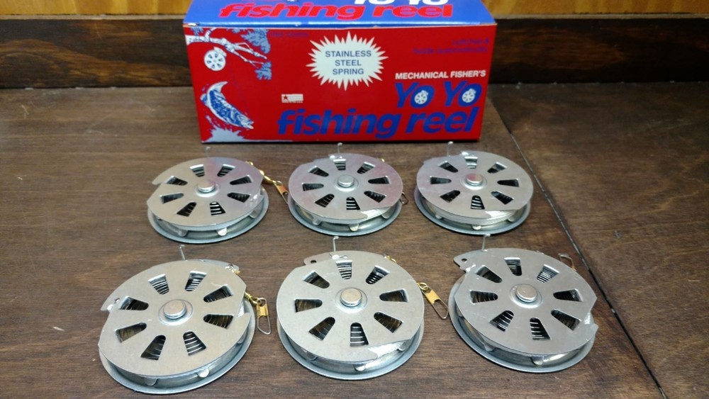 Lot of 6, Mechanical Fishing Reel Yo Yo Hunting survival fishing stainless