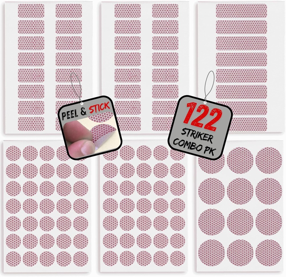 122 Piece Match Striker Variety Pack Peel & Stick Adhesive Stricker Stickers