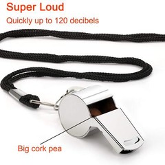 2 Pack Stainless Steel Whistle with Lanyard for Referees Coaches Outdoor Sports