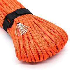 Survival Paracord Rope PSKOOK 100 Feet Fire Starter 100 Feet, Orange-100 Ft