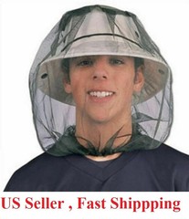 2x Anti-Mosquito Bug Bee Insect Head Net Hat Cap Sun Protection Fishing Hiking