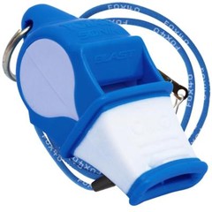 BLUE/WHITE Fox 40 SONIK BLAST CMG Whistle Official Coach Safety – FREE LANYARD
