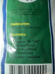 4 Pc Clear Quick Cover Poncho, Emergency Rain & Wind Protecting Universal Size