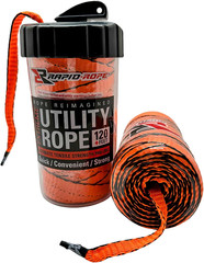 Rapid Rope Canister 120Ft Orange Flat Tactical Paracord, Made in USA, 1100Lb Tes