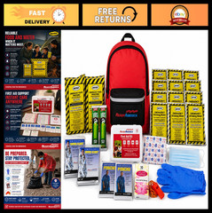 72-Hour Emergency Kit for 2 People – Survival Backpack with First Aid, Blanket &