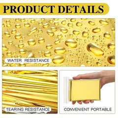 Macarrie 100 Pack Emergency Thermal Blankets Silver Foil Survival Blanket Space