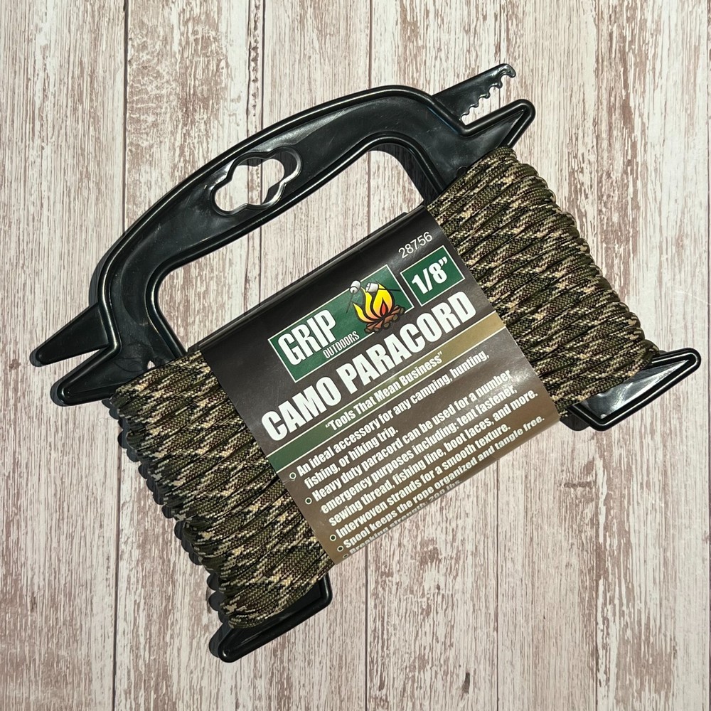 New GRIP OUTDOORS 1/5/8″ CAMO PARACORD 200 lbs Strength 50 ft.