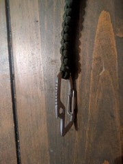 Green Paracord Keychain Lanyard Carabiner Flathead Screwdriver, 7mm Hex Head