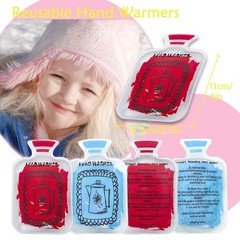 Reusable Hand Warmers 4-Pack, Click-Heating Long-Lasting Portable Red & Blue
