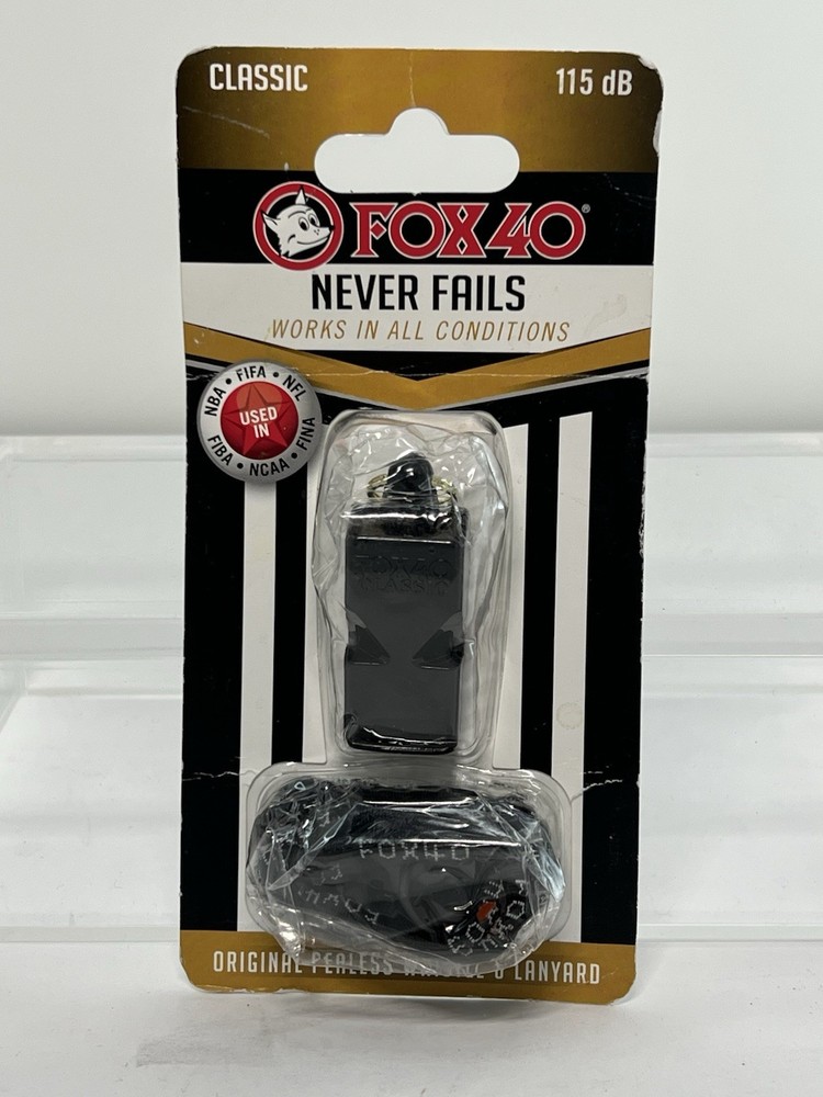Fox 40 Classic Official Referee Coach Pealess WHISTLE 115 db +Lanyard New