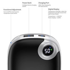 Rechargeable Hand Warmers, Electric Portable Pocket Warmer and Power Bank