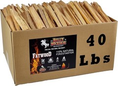 All-Weather 40lb Fatwood Sticks – Effortless Fire Starter for Campfires & Grills