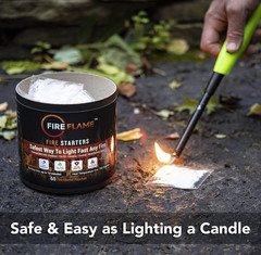 100 Pouches Fireflame Quick Instant Fire Starter – 100% Waterproof, Odorless